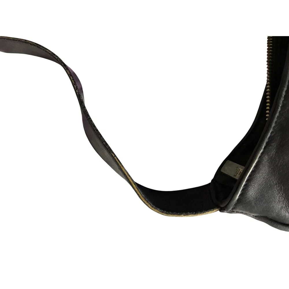 READ Vintage Lauren Ralph Lauren Black Leather Shoulder Bag Y2K Hobo Purse